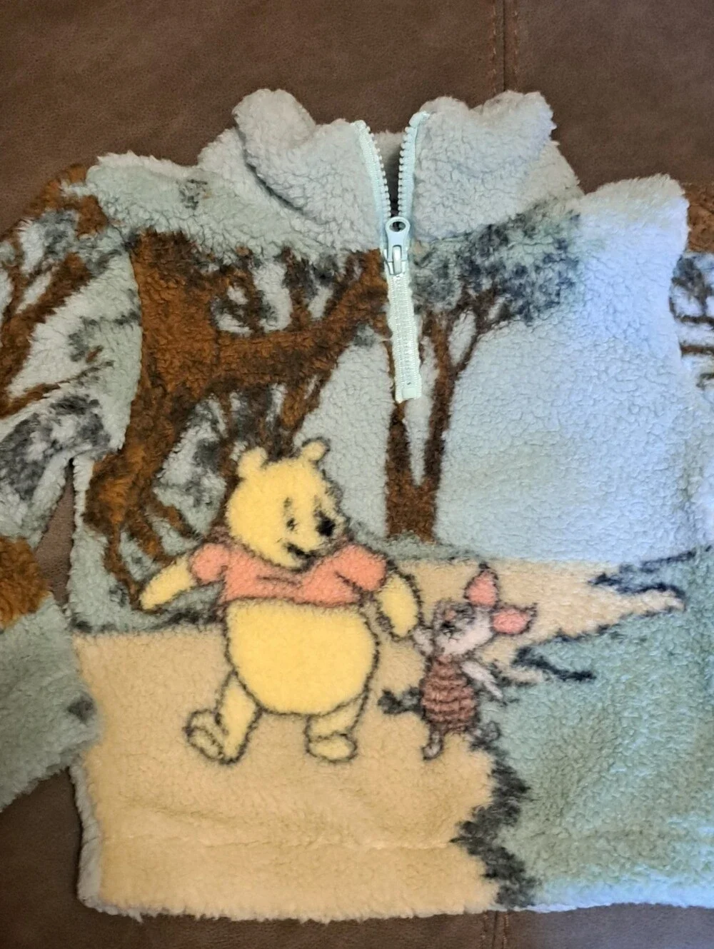 Disney Winnie the Pooh Sherpa 100 Acre Woods Piglet 3/4 Zip Jacket Top Coat 3T